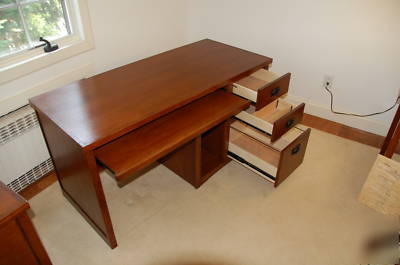 Mission style oak computer desk