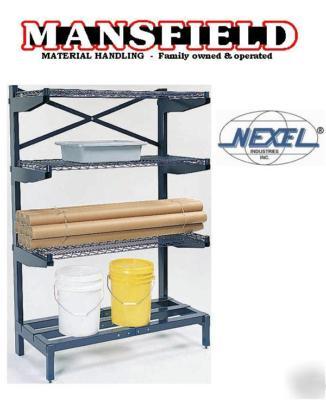 Nexel 5 shelf cantilever rack 24 x 48 storage nexelon