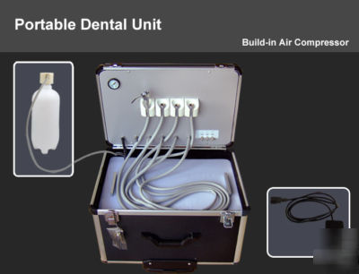 Portable dental unit with build-in compressor us