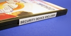 Security device enclosed dvd case labels 10 rolls x 500