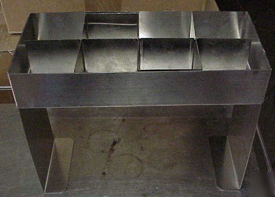 Stainless, custom elevated mount condiment pan 8 slot