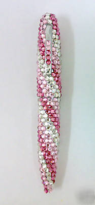 Swarovski ballpoint pen & business card case multipink 