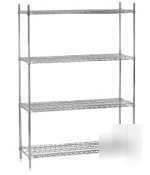 Advance tabco shelving unit 4 shelves 4 posts chrome
