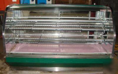 Barker blf-77S refrigerated display case curved glass