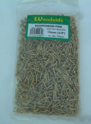 Bulk pack of elecro brass 15MM escutcheon pins (500GMS)
