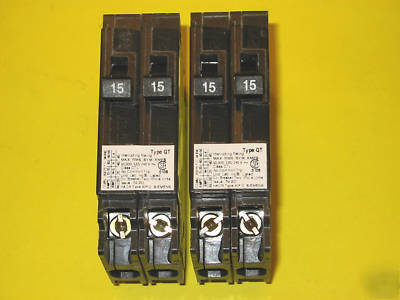 2 lot Q1515 siemens twin 15-15 breaker qt hacr 120/240V
