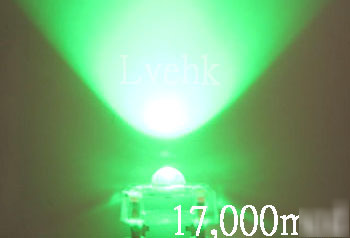 300 5MM superbright green flux led lamp 15KMCDFREE ship