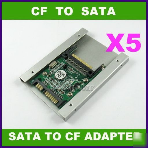 5X compact flash cf card type to sata adapter converter
