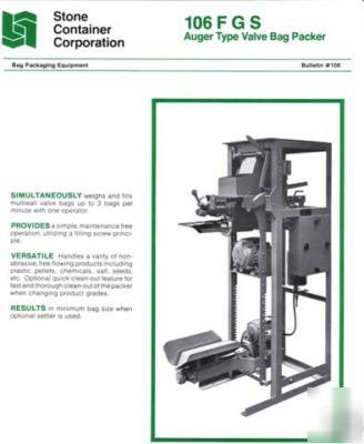 Auger type valve bag packer by stone container