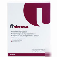 Laser printer permanent labels, 4 x 1, white, 100 sheet