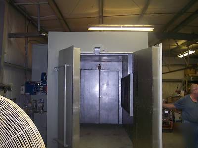 New 500 degree powder coat coating batch oven gas fired