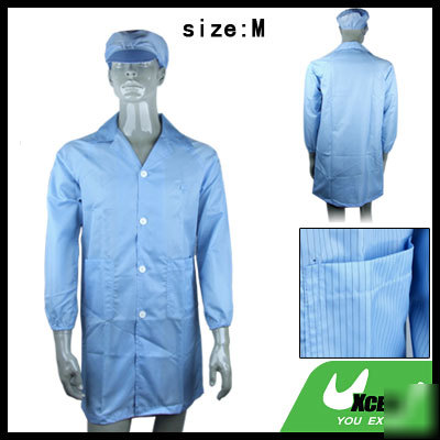 Size m blue anti-static clothes coat smock stripe
