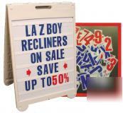  poly plastic sidewalk a frame sign & letter kit