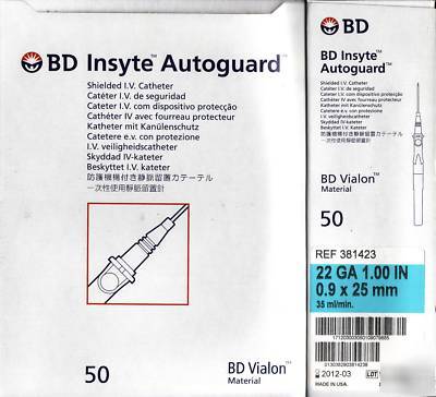 Insyte autoguard iv catheter 22GA 1