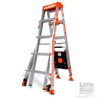 Little giant synergy ladder 5' - 8' w/wheels & air deck