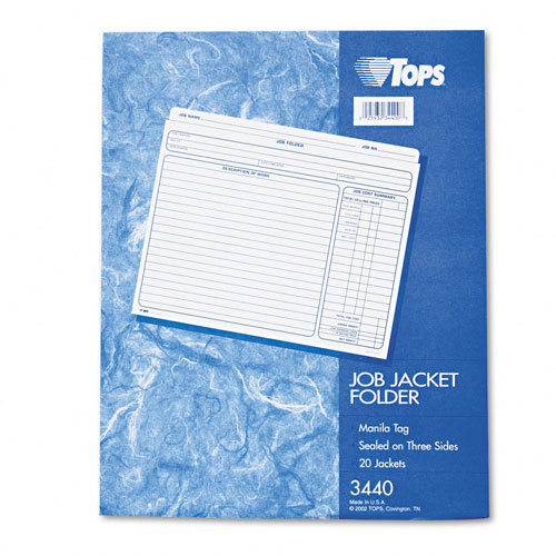 Tops 3440 jacket style job folders straight cut manila