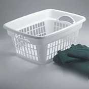 White through-handle laundry basket - 1.2 bushel