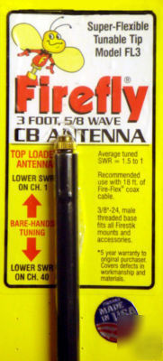Firestik FL4-b black firefly tuneable tip cb antenna