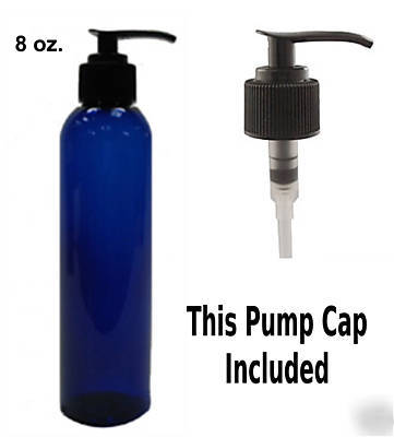 3 pack cobalt blue pet plastic 8OZ bottle with pump cap