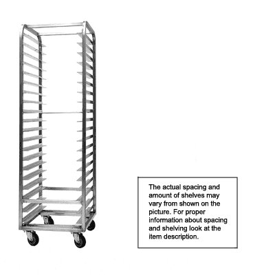 Bakery rack (end load, welded construction) 15 shelf 