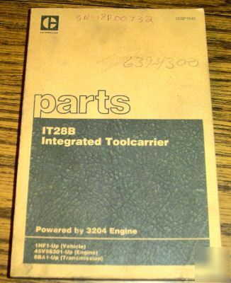 Caterpillar IT28B integrated toolcarrier parts catalog