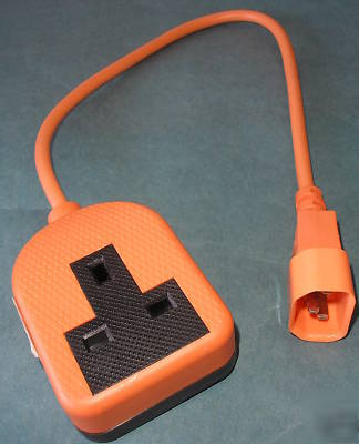 Iec C14 plug to BS1363 socket adapter pat tester cable