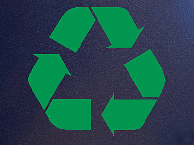 Large green recycle icon recycling symbol decal sticker
