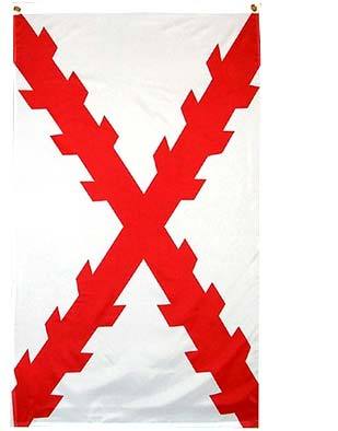 New 3X5 spanish cross of burgundy flag spain flags nip