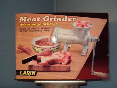 New larin meat grinder w / sausage stuffer brand in box