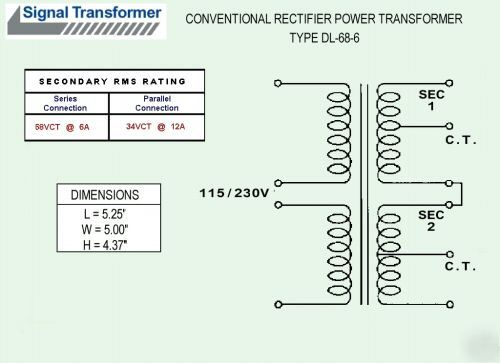 Rectifier power transformer, by: signal transformer