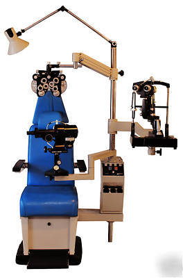 Opthalmic exam chair with phoropter