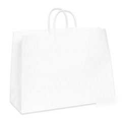 Shoplet select white paper shopping bags 16 x 6 x 12