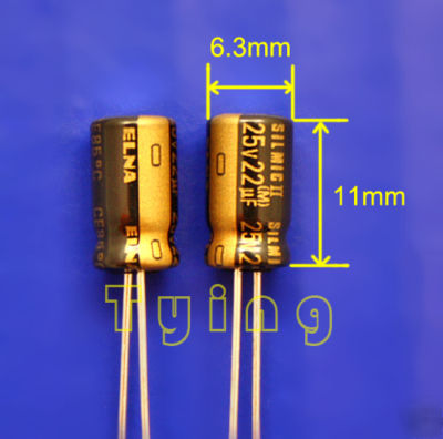 10PCS elna 22UF 25V silmic ii rfs silk audio capacitor
