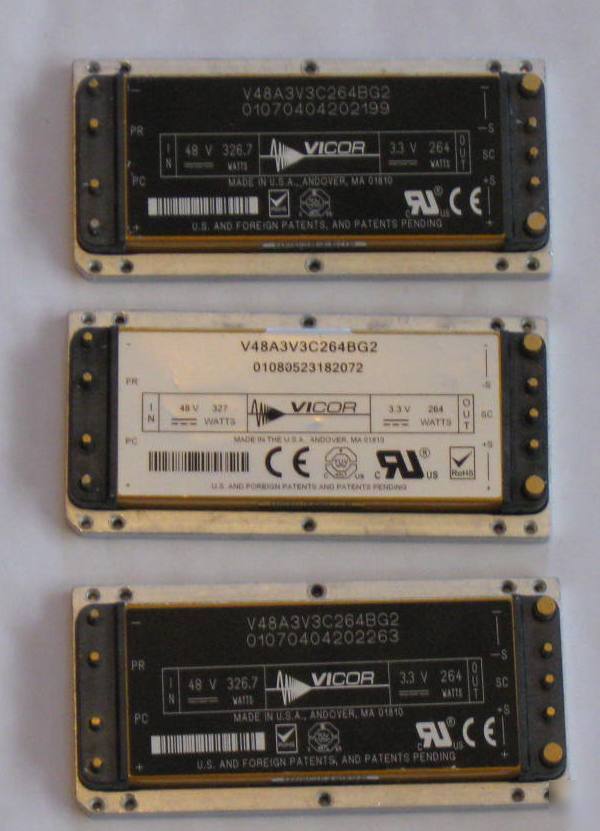 3X vicor V48A3V3C264BG2 dc dc converter 3.3V 264 watts