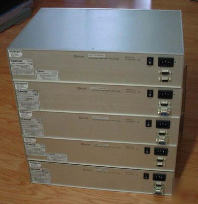 (5) apcon aci 2048 electronic fiber optic patch panel 