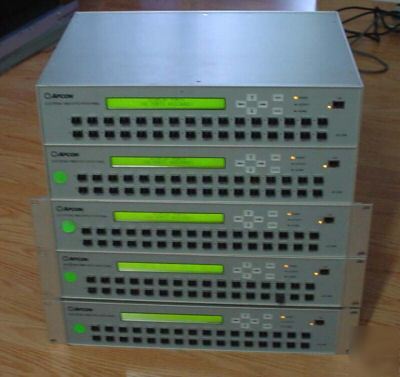 (5) apcon aci 2048 electronic fiber optic patch panel 