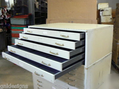 5 drawer blueprint plan map flat file architect cabinet