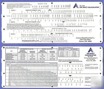 Air duct sizing calculator with duct weight