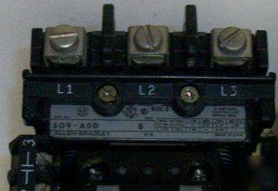 Allen bradley non-reversing starters & olr 509-aod pair