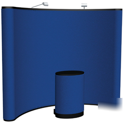 10' ellipse curved floor trade show display w/ lights