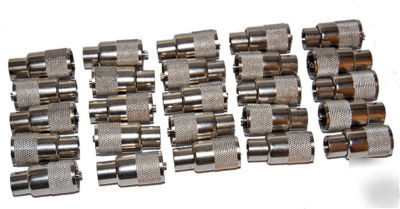 25 lot pl-259 male solder type uhf connector, bakelite