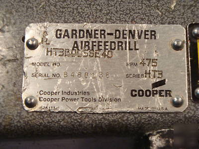 Cooper ht-3 peck feed drill with gardner denver motor