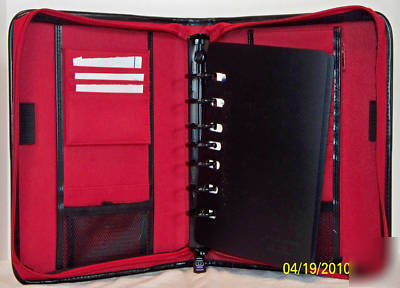 Frankklin/covey red&black classic planner w/zipper