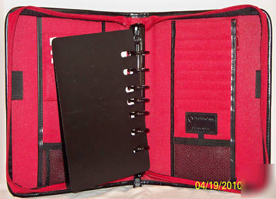 Frankklin/covey red&black classic planner w/zipper