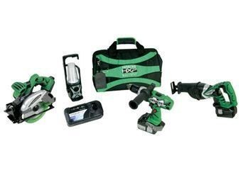 Hitachi KC18DBL 18V 4-tool kit+ WR18DL wrench, drill