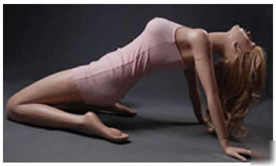 Large posing sexy female fiberglass mannequin w/ wig