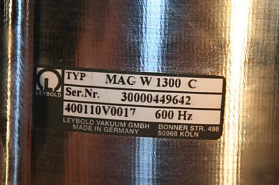 Leybold mag w-1300-ct turbo pump, vacuum pump, endura