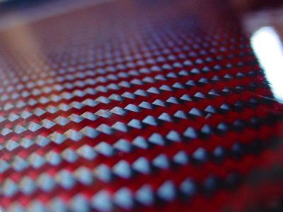 Red carbon fiber panel - 2X2 twill - 48