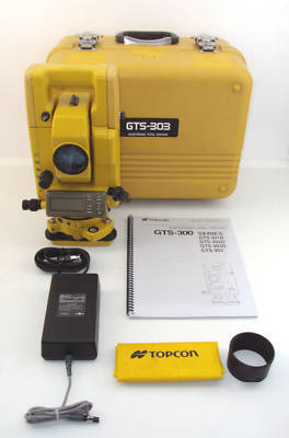 Topcon gts-303 total station, surveying, stakeout
