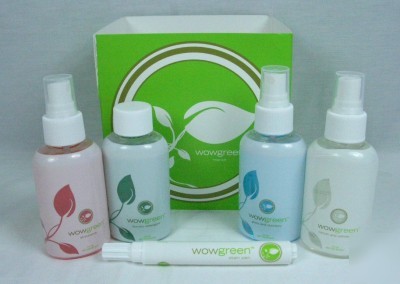 3 wow green cleaning kits carpet glass kitchen laundry